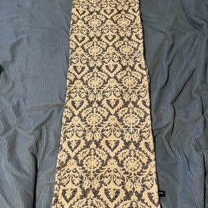 Tahari Black and Cream Damask Table Runner